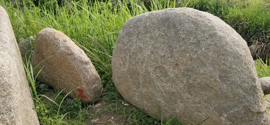 自然石实拍：天然花岗岩景观石与驳岸石